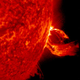 Una eyección de masa coronal en el Sol, en junio de 2015.